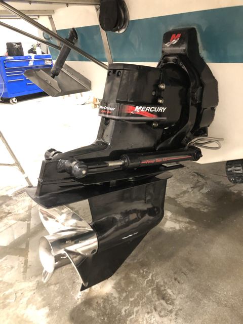 Mercury lower unit on the bench