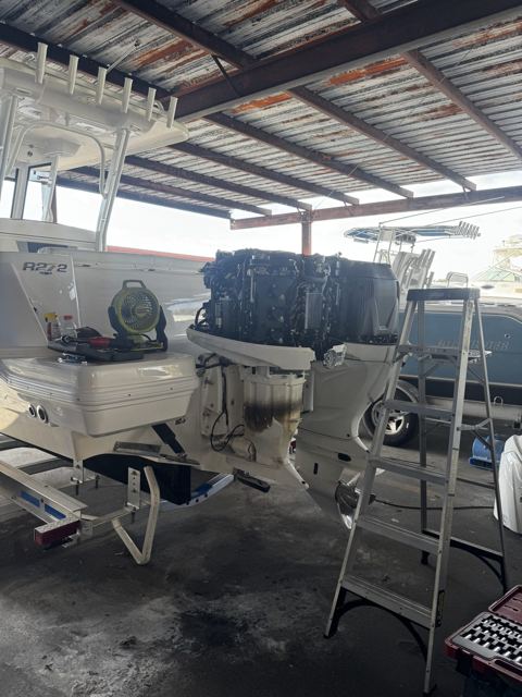 Boat and outboard service work