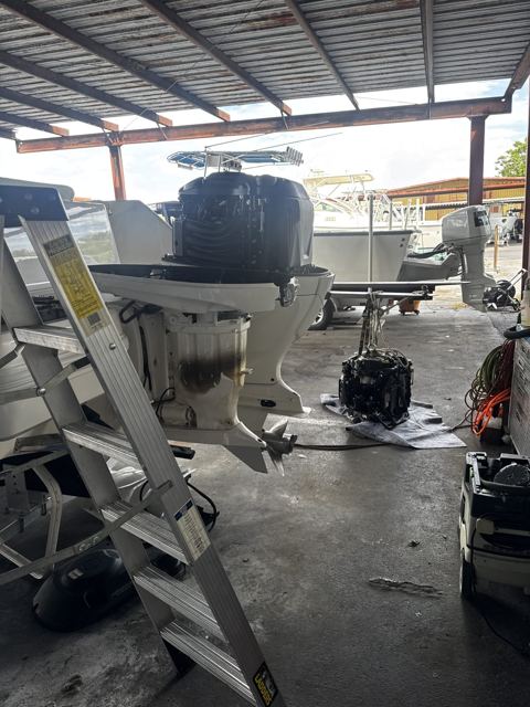 Boat and outboard service work